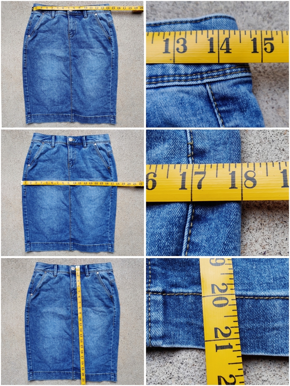 Goddess Fit Stretch Denim Pencil Skirt Medium Wash Small - Picture 13 of 13